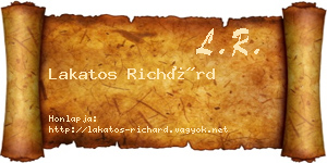 Lakatos Richárd névjegykártya