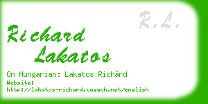 richard lakatos business card