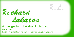 richard lakatos business card